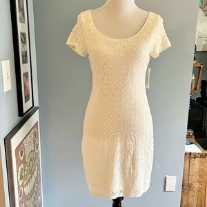 Vintage Isaac Mizrahi cream stretch dress